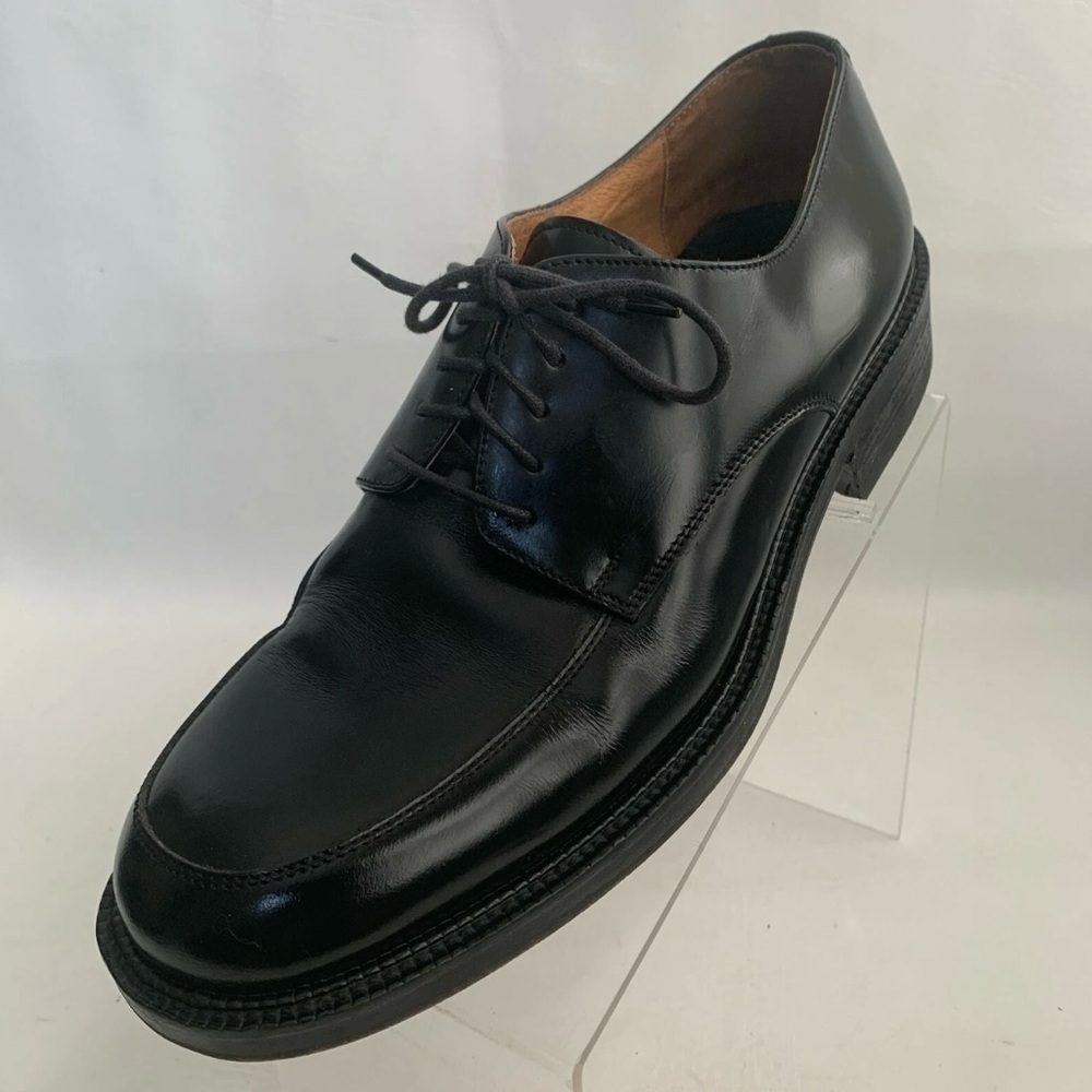 Banana Republic Oxford Black Leather Apron Round Toe Lace Up Shoes Italy